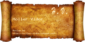 Holler Vidor névjegykártya
